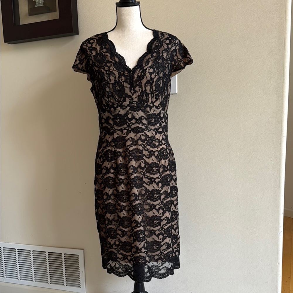Luxology Black Lace Midi Dress